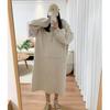 Вязаное платье-свитер длиной до колена с капюшоном, женское, новое, осенне-зимнее, повседневное, универсальное, свободного ленивого стиля