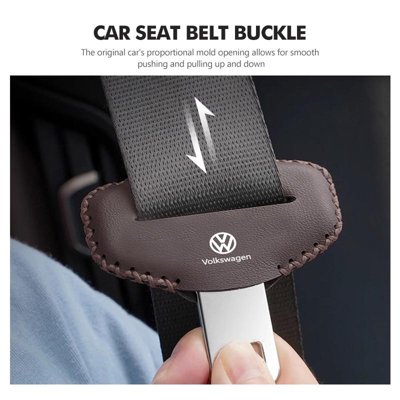Car Seatbelt Buckle Protector Leather Anti Scratch Interior Guard For Volkswagen VW Polo Jetta Sagitar Magotan Passat B5 B6 B7 FVD31