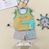 Kids Vest Set Summer Cotton Girls and Boys Vest + Shorts Set
