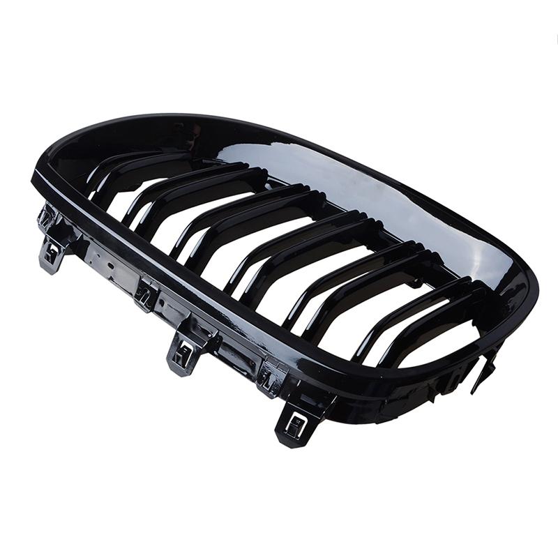 Передняя решетка для почек с двумя планками, гоночный гриль, глянцевый черный, подходит для автомобиля BMW 5 серии E60 E61 M5 2003-2010