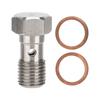 7 16inx20 UNF Banjo Bolt Stainless Steel 25mm Long Brake Fitting Adapter with 2pcs Washers