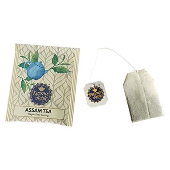 Karma Kettle Assam Tea - Unbleached and Staple-Free with Natural Flavorings - 100 Double Chambered Teabags, 200 Gm
