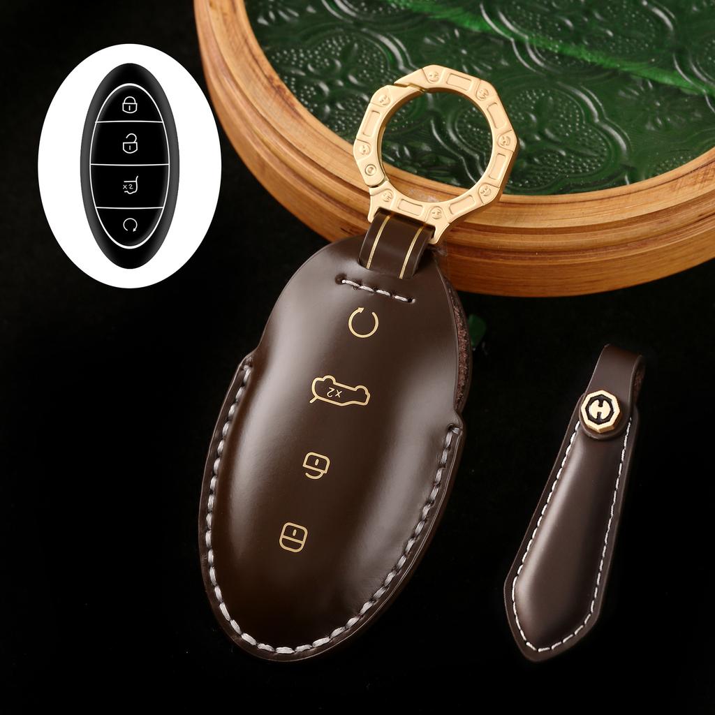 Suitable for BYD looking up to U8 new energy special car key protective cover smart high-end horse hip leather handmade
