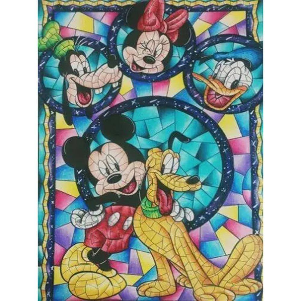 Disney Алмазная живопись Персонаж Цветное Окно Искусство Иллюстрация Мозаика Вышивка Создание изображения Алмазная живопись Вышивка крестом Декор для дома 5D Сделай сам