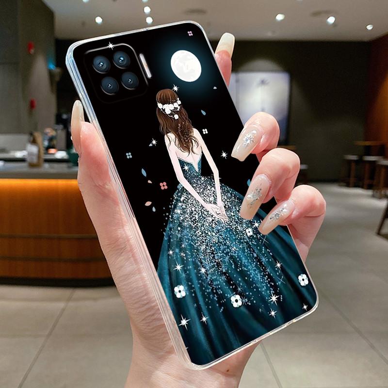 Phone Case For OPPO Reno4 Lite 4 F Flower Butterfly Casing For Oppo Reno 4 Lite 4F Capa Transparent Soft Silicone TPU Back Cover