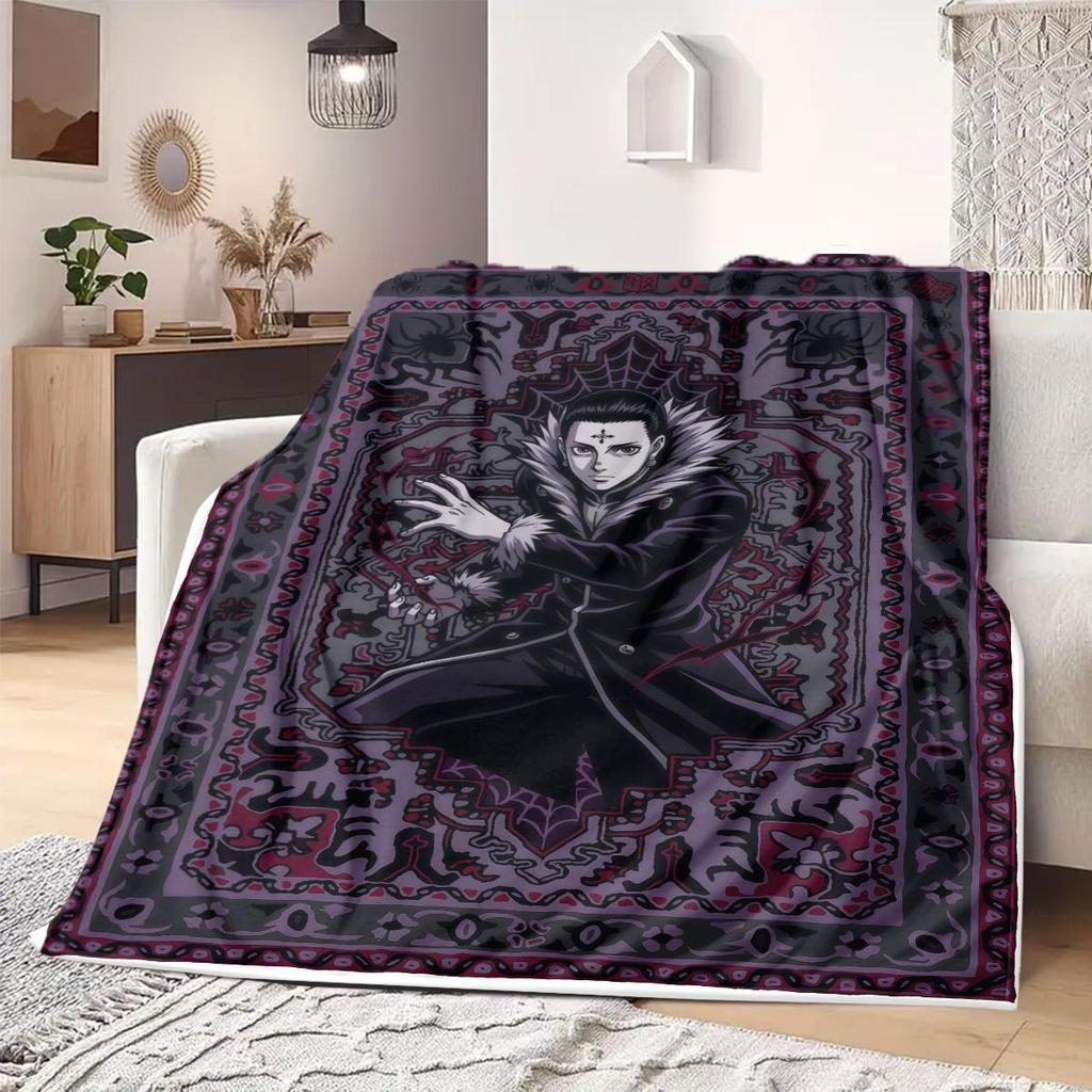 Hunter Anime Print Blanket Warm Comfortable Flannel Blanket Suitable for Bedrooms, Sofas, Beds, Chairs, Picnics, Travel