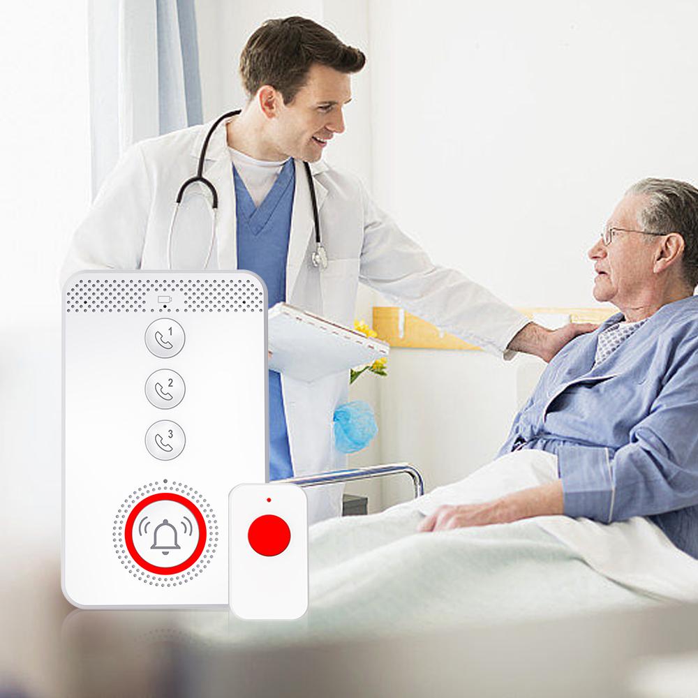 Беспроводной пейджер для лиц, осуществляющих уход, система вызова пожилых людей, кнопка экстренного оповещения SOS, портативная портативная система в один клик