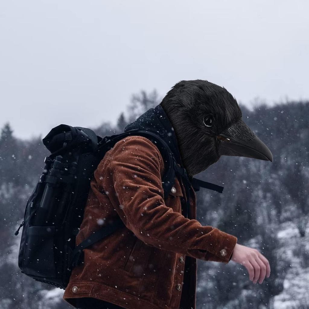 PartyHop Маска черного ворона Голова ворона Латексная Реалистичная Животное Маска на всю голову для костюма на Хэллоуин, вечеринку, карнавал, косплей