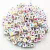50Pcs 6mm 26 Letter Acrylic Loose Beads DIY for Necklace Bracelet Pendant Jewelry Making