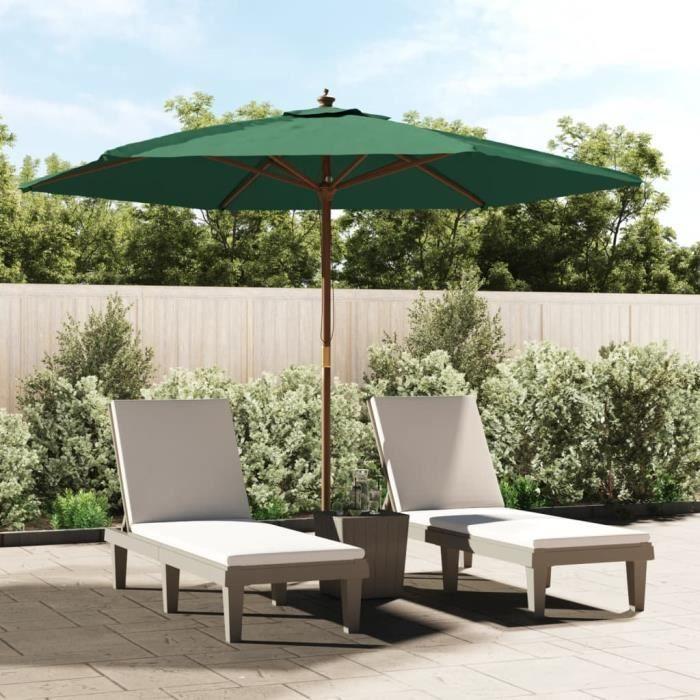 VidaXL Garden Parasol with Green Wooden Pole 299x240 Cm 363168