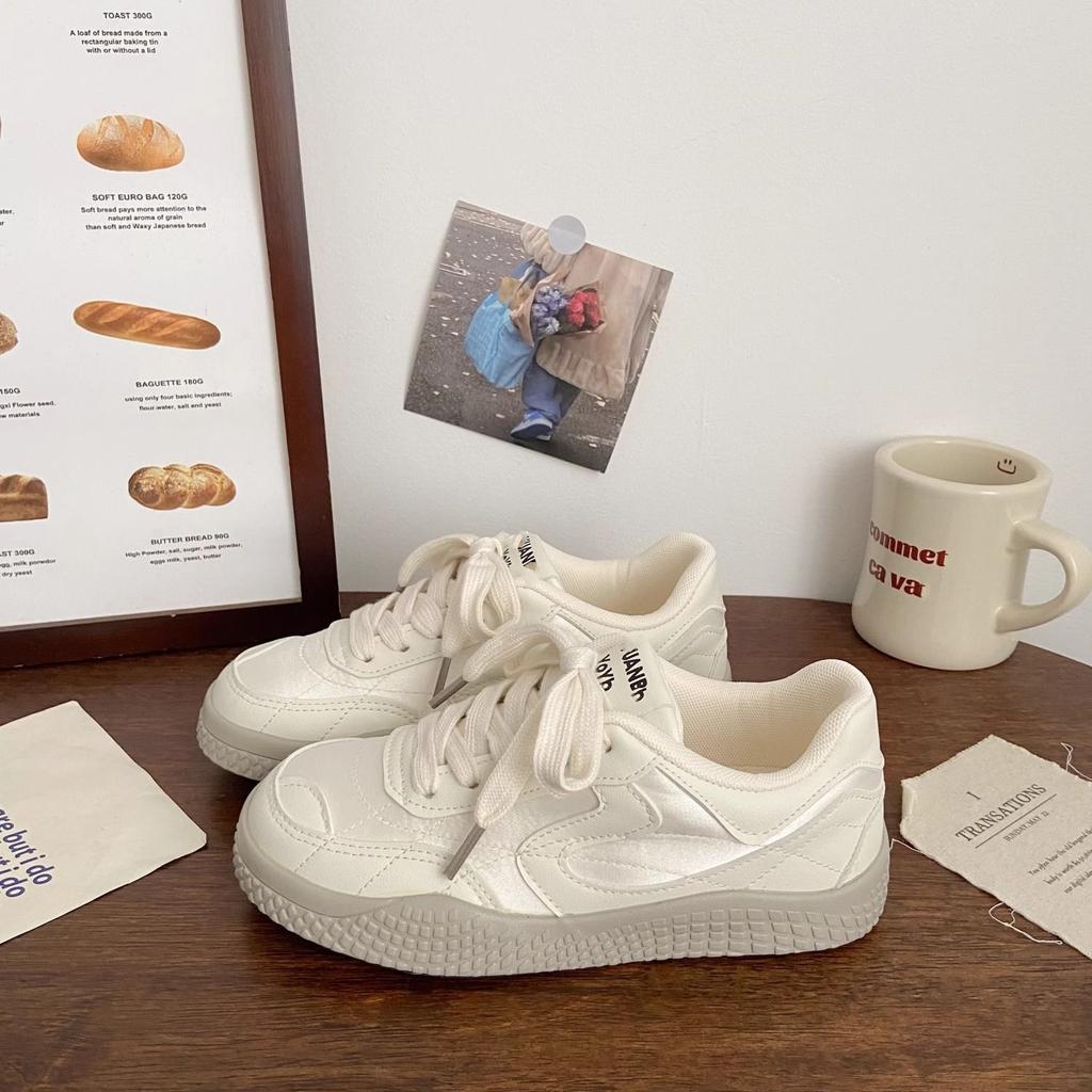 Blue Platform Shoes Women's Moral Training 2025 Autumn New Niche Design Sports Leisure Student White Shoes