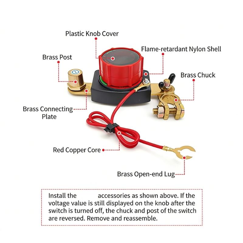 Heavy Duty Adjustable 12 24V Power Cut Off Switches with Voltage Display for Safe Electrical Disconnect in Vehicles and Marine Applications