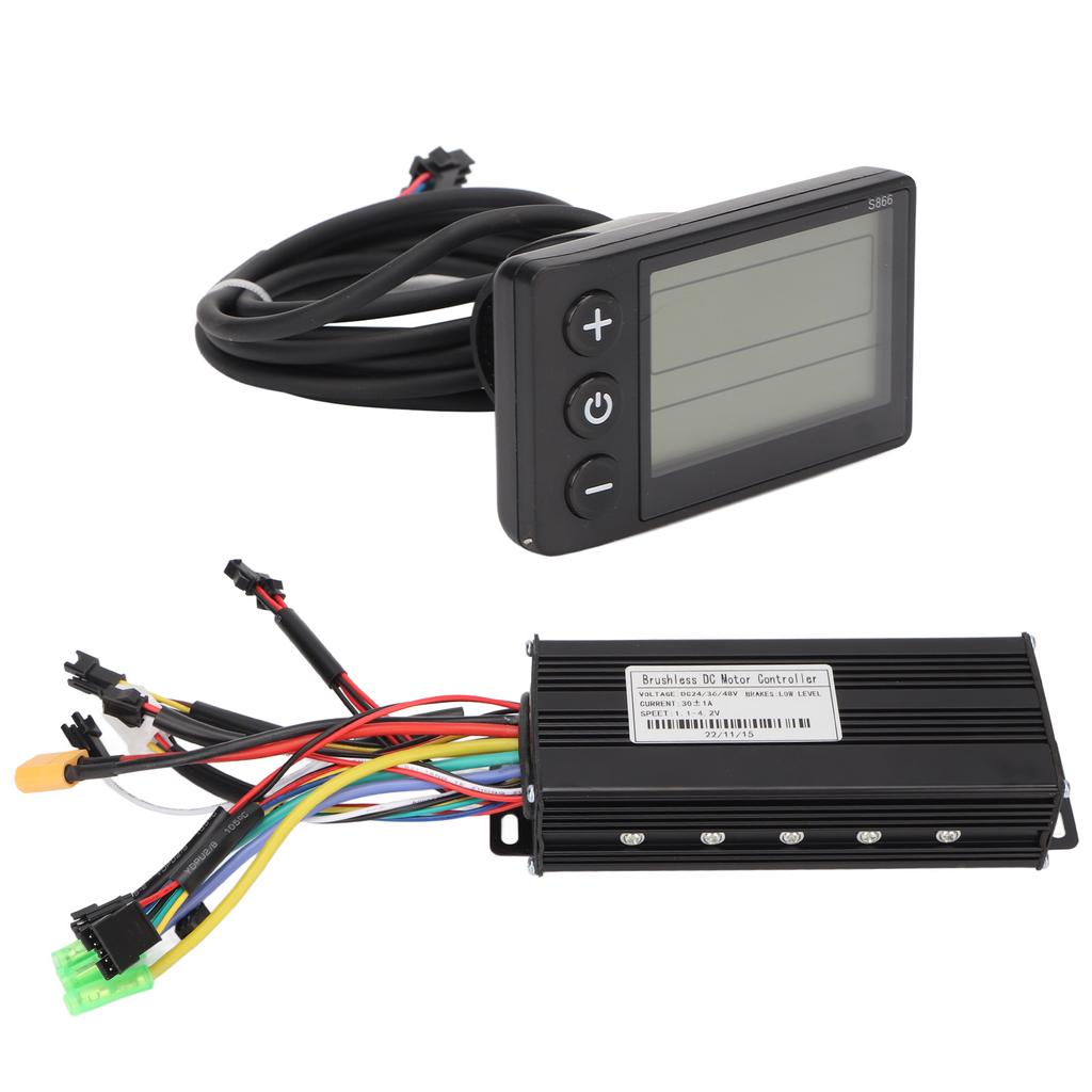 DC 24V 36V 48V 30A Контроллер синусоидальной волны S866 ЖК-дисплей Комплект контроллера двигателя электровелосипеда для