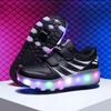New Runaway Shoes Children's Pulley Shoes USB Charging Luminous Shoes Skates Invisible Wheel Shoes Double Wheel Women