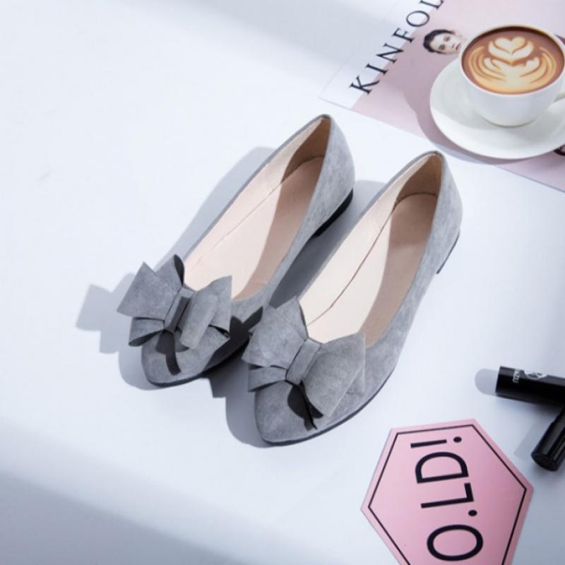 Shop Women Suede Ribbon Flat Shoes Wdms Wse Ts10330927