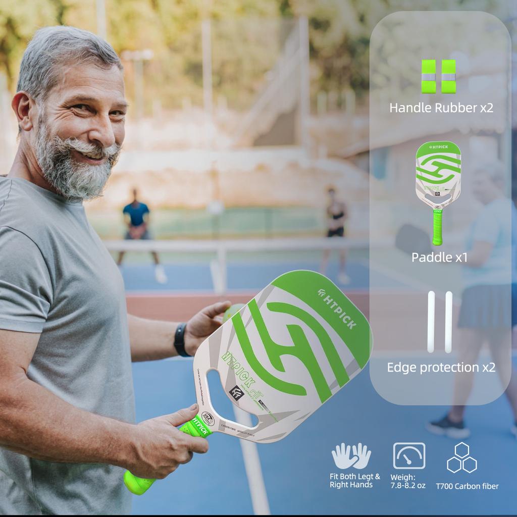 USAPA Approved Standard Shape Graphite Carbon Fiber Honeycomb Core 14mm Elongated Pickleball Paddle