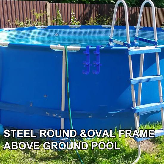 Pool Pole Hook Pool Skimmer Net Holder 3-Hook Pool Pole Hanger Pool Accessories Holder for Above Ground Pools Pool Brush Water Pipe