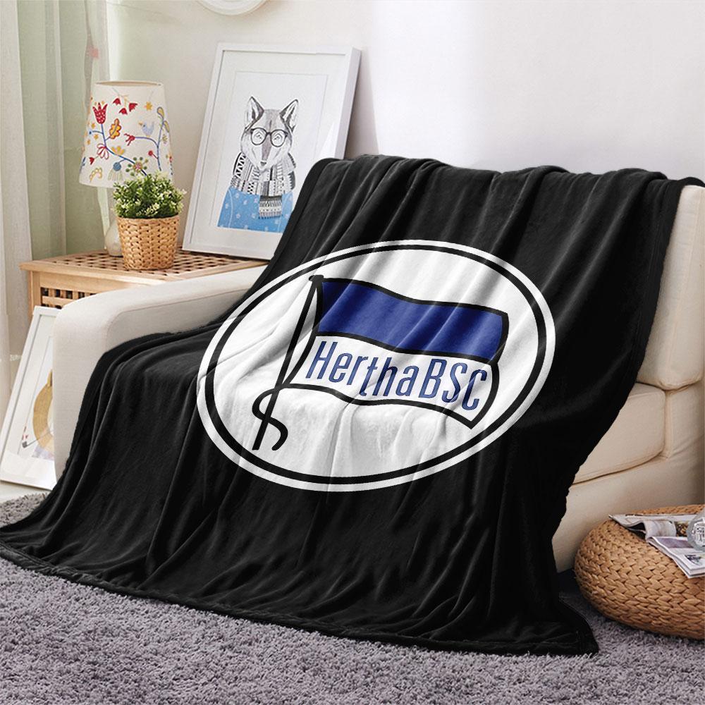 1PC Hertha BSC Patterned Flannel Blanket Suitable For All Seasons for Home Decor Warmth and Comfort Gifts Holiday Present