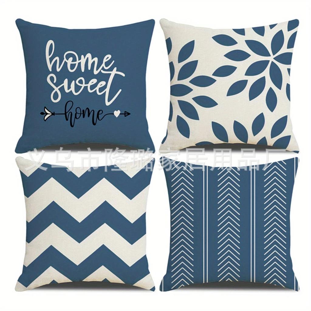 Linen Geometric Style Modern Print Home Sofa Living Room Pillow Cushion Pillow Case Pillow Case