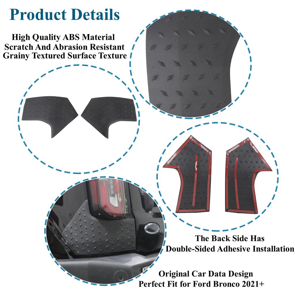 Car Tailgate Corner Guards Tail Light Wrap Angle Protector Decoration Cover for Ford Bronco  2022 2023 Exterior