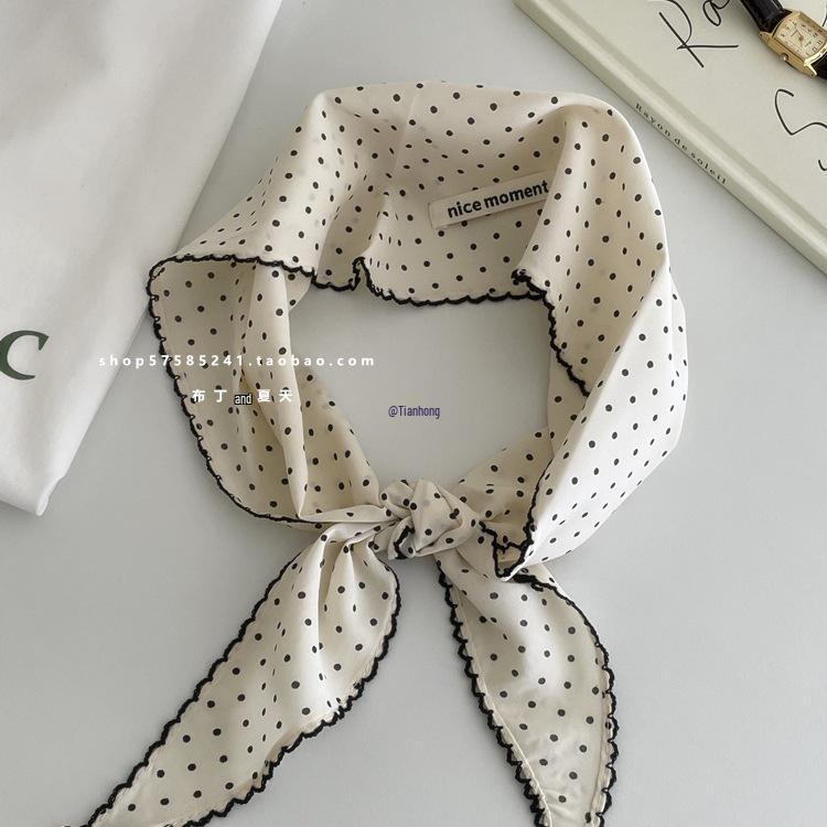 Lightweight Blue Striped Silk Bandana: Versatile Headband & Neck Scarf for Spring, Summer, Autumn.