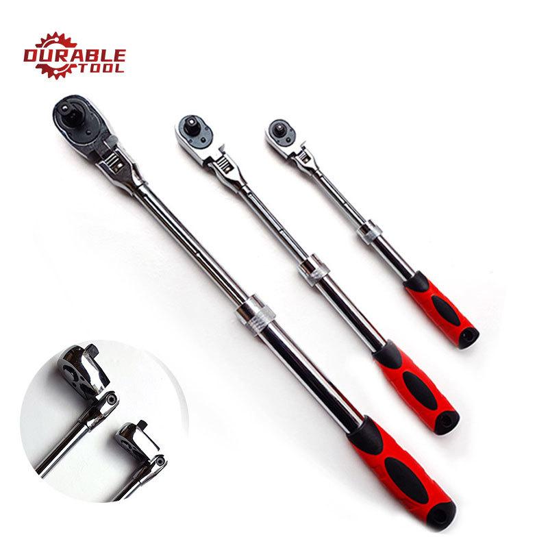 1/4 1/2 3/8 72-Tooth Carbon Steel Retractable Ratchet Wrench Automatic Quick Release Spanner Multifunctional Hand Tool