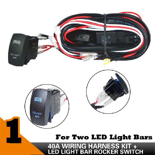 Car 12V Wiring Harness Blue LED Light Bar Laser Rocker Switch On Off Relay Fuse