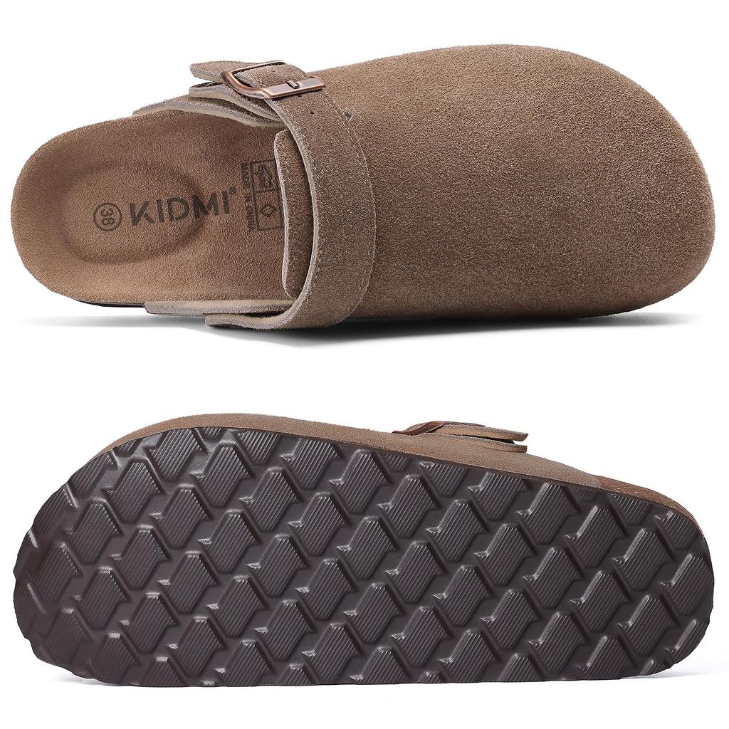 Fashion Smile Pop New Fashion Women's Suede Clogs With Back Strap Men's Leather Mules Cork Footbed Slip On Potato Shoes For Women & Men