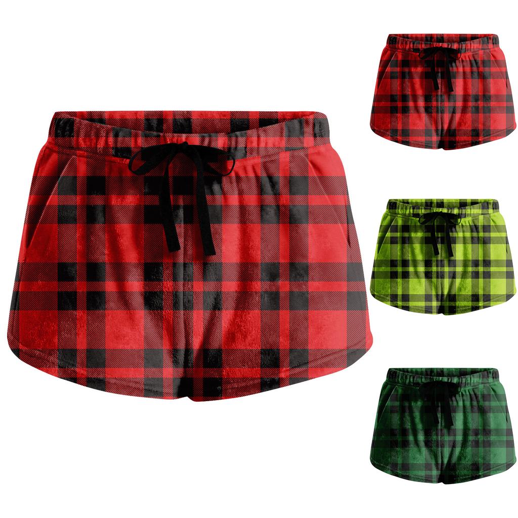Women's Soft Stretch Flannel Short Side Pocket Drawstring Casual Pajama Pants Soft Pajama Pants