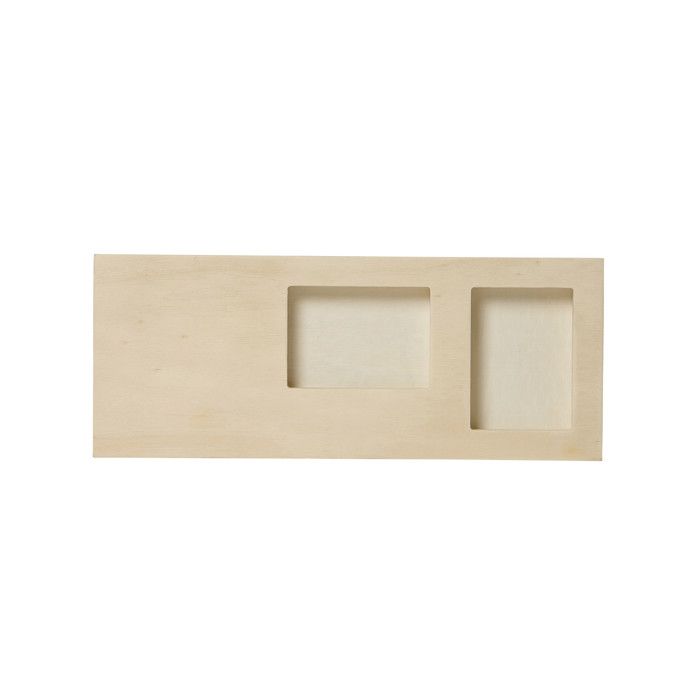 Planche cadres photos à décorer en bois 25 x 10 cm pour photo 6 x 8 cm