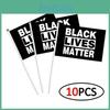 Прочные черные флаги с надписью Black Lives Matter для размахивания руками на открытых мирных протестах, набор из 10 шт.