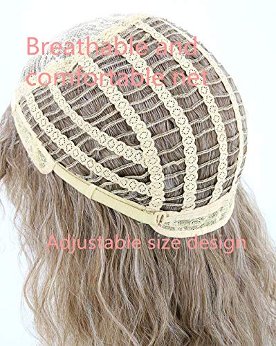 Topcosplay Men's Long 80s Rocker Heavy Metal Punk Curly Wig for Halloween, Cosplay, Costume Party (Brown-White Gradient)