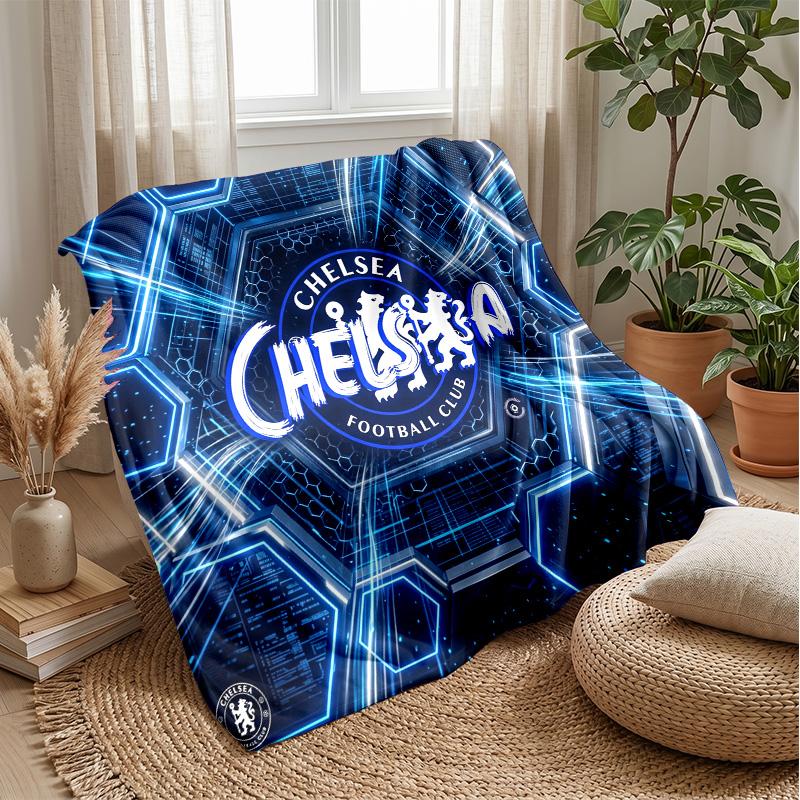 Chelsea FC Theme blanket Soft Flannel Blanket Plush Throw Blanket Cozy Sofa Bed Blanket for Home Decor