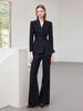 Elegant Black Long-Sleeved Women's Suit Set - 2025 Autumn/Winter Collection for Formal Occasions and Professional Wear.