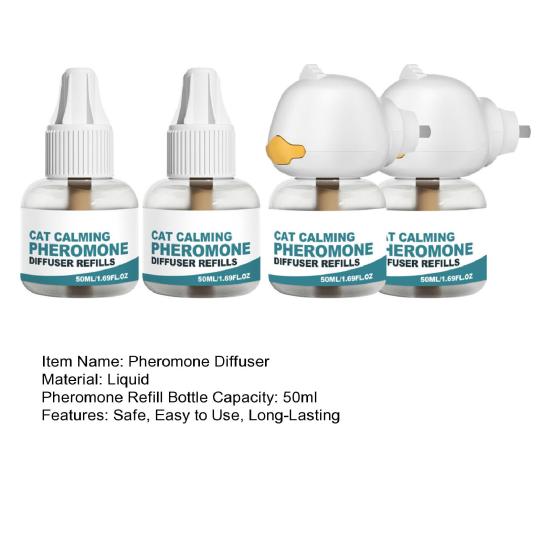 Cat Calming Pheromone Diffuser, 200ml Cat Calming Pheromone Refill, Plug-in Pheromone Diffuser for Cats Kittens Anxiety Stress Fear Behavior Relief