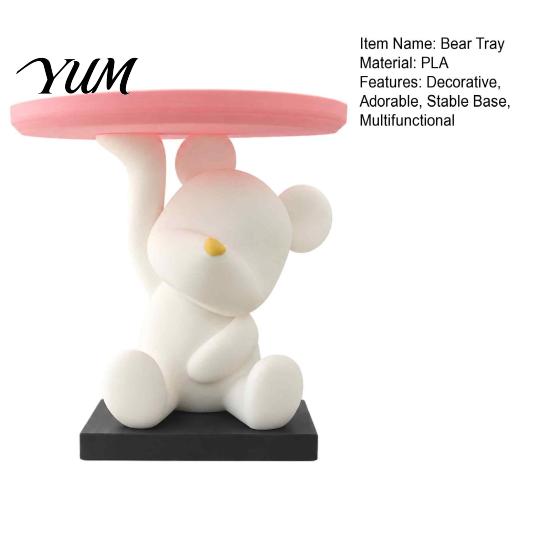 Aromatherapy Holder 3D Printed Bear Jewelry Tray, Cute Desktop Storage Organizer for Tray Keys and Trinkets, Decorative Bedroom Living Room