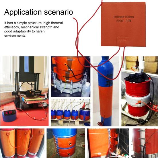 Грелка из силиконовой резины, устойчивая к коррозии, электрическая тепловая пленка, горячий нагревательный коврик, постоянная температура