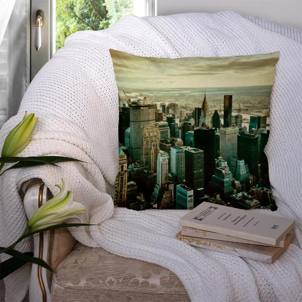 Домашний декор Нью-Йорк Ночь Наволочки Подушка Отель Автокресло Спинка Диван