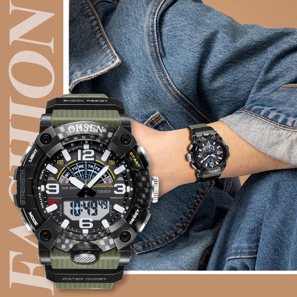 Спортивные часы с силиконовым резиновым ремешком LED кварцевые военные тактические часы Календарь День недели Будильник Хронограф Аксессуары День рождения Годовщина