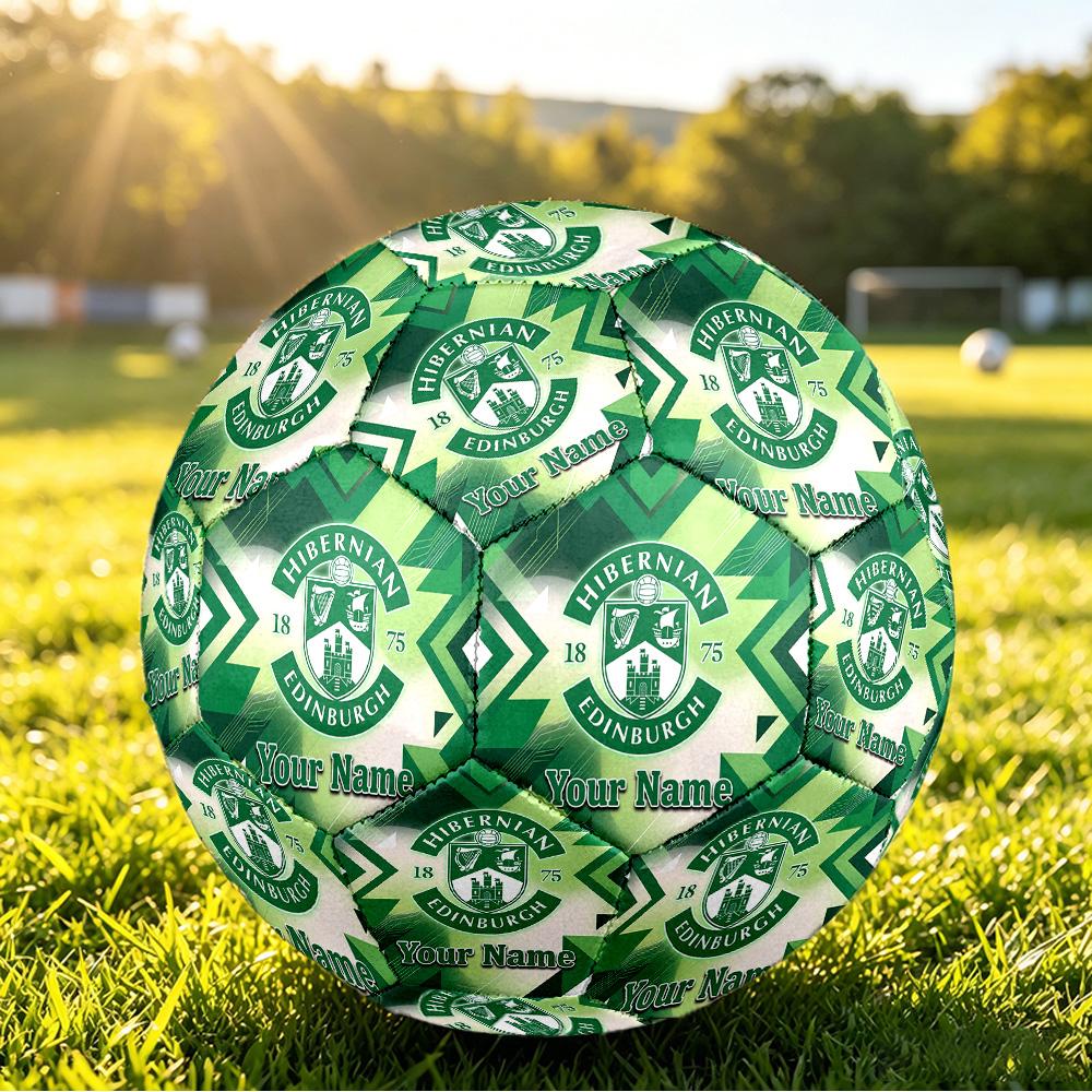 Personalized Size 5 Football Hibernian FC Pattern Outdoor Game Sports Ball Gift