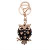 Enamel Flower Owl Keychain for Women HandBag Purse Bag Pendant Key Chain Ring Jewelry