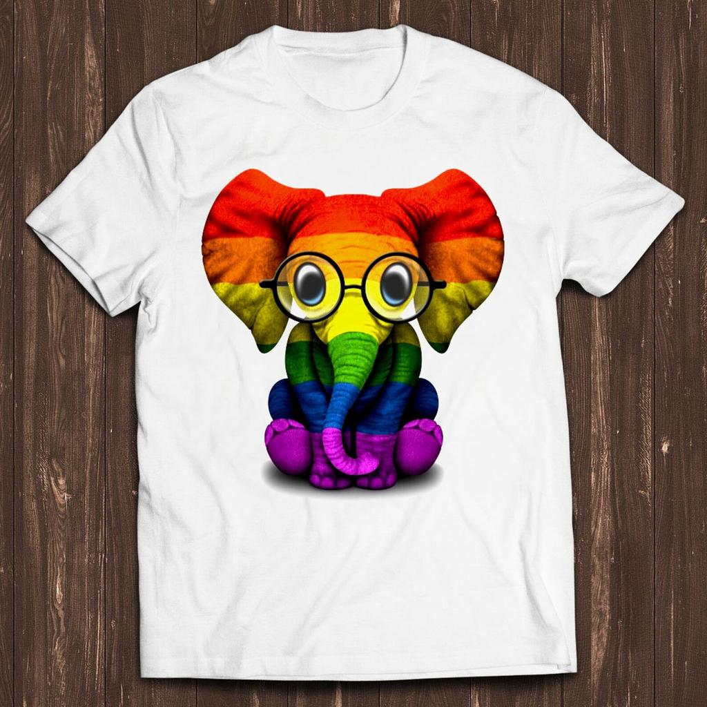 Baby Elephant Glasses Gay Pride Rainbow Pride Soho Lgbt Soho Retro Gamer Cult Meme Movie Music Cool Gift Tee Mens Kids T Shirt C2756