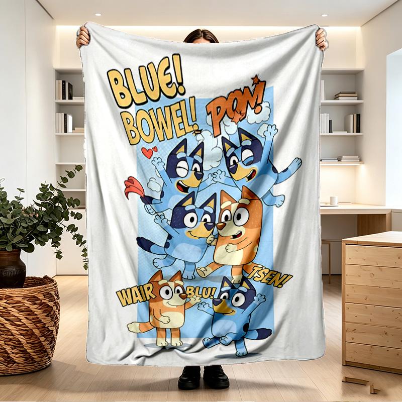 Bluey Print Blanket - Soft & Comfortable, for Bedroom, Travel, Sofa, Home Decoration - Birthday Christmas Gift for Friend