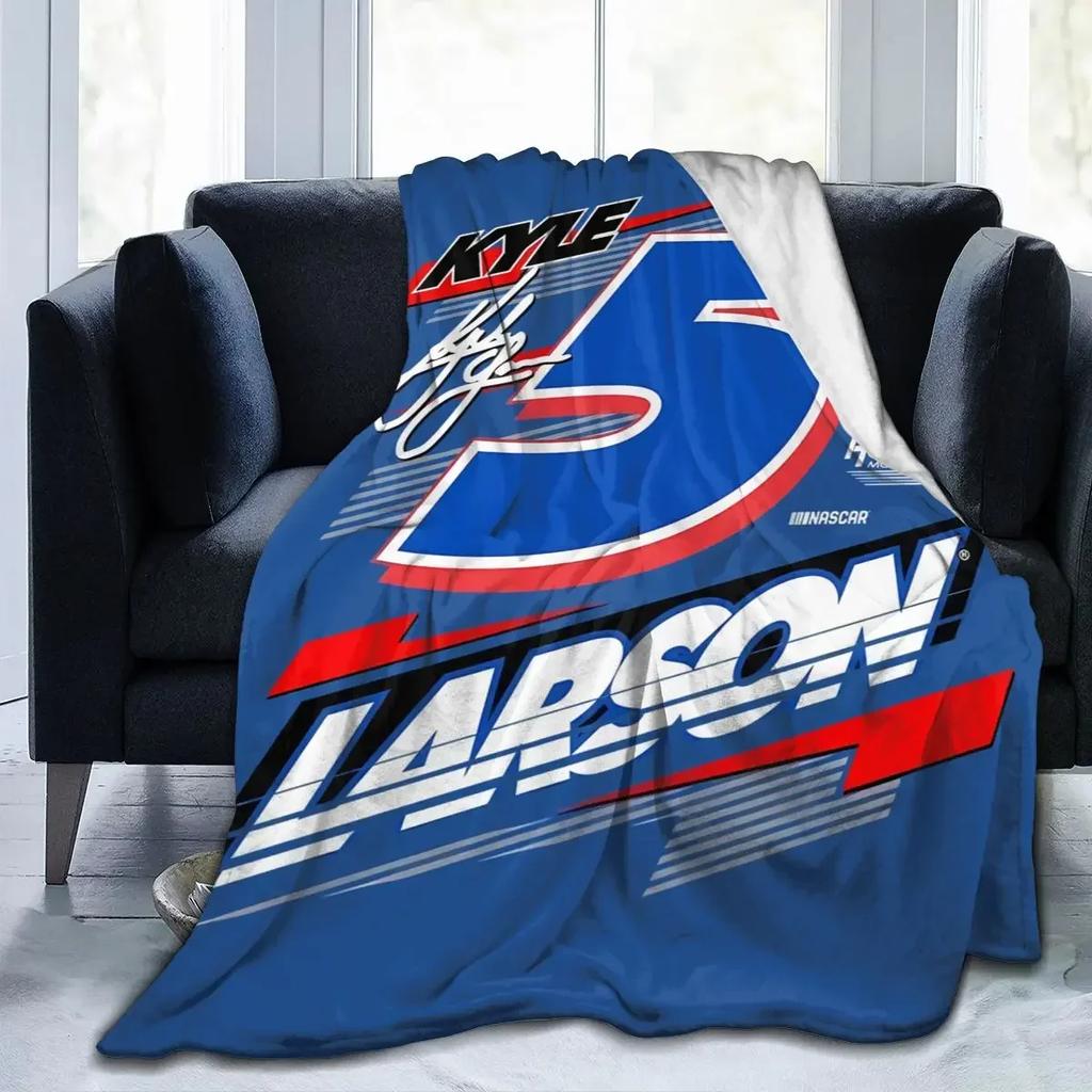 Плед-покрывало Kyle Larson 5 на все сезоны, ультрамягкий фланелевый плед, с цифровой печатью, премиальный пушистый флис из микрофибры