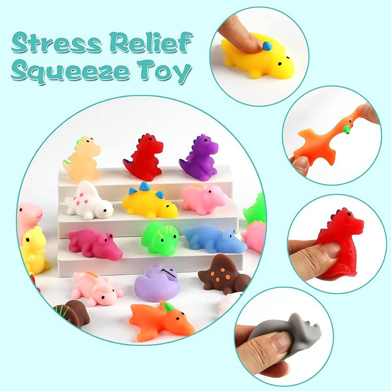 Kawaii Dinosaur Soft Squishy Fidget Toys Animal Stress Relief Ball Decompression Sensory Squeeze Toy For Kids Classroom Prizes