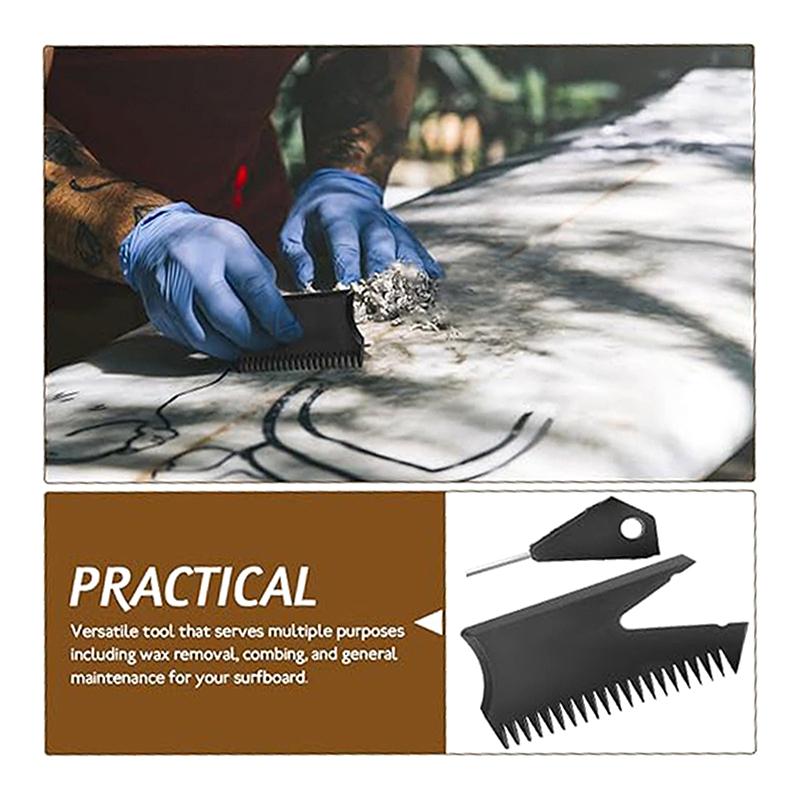 Расческа для чистки воска для досок для серфинга с ключом Fin Расческа для чистки воска для досок для серфинга Очиститель для удаления воска для водных видов спорта Аксессуары для серфинга Skimboard
