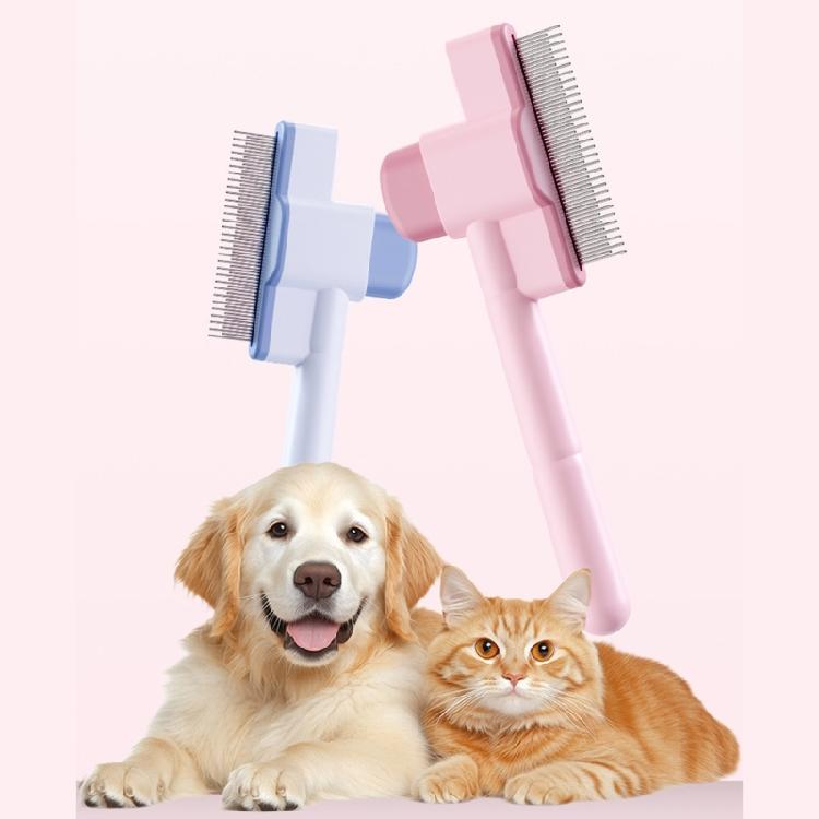 Cats Dog Comb Lice Cats Brush with Release Button Fleas Comb for Dogs Cats Pet Hair Removal Comb for Grooming Shedding