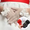 Bow Knot Lace Mesh Gloves Thin Etiquette Dress Gloves Holiday Princess Birthday Party Gloves