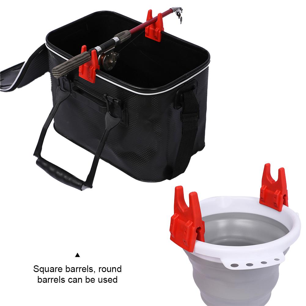 1 Pair Portable Raft Fishing Bracket Clamp Silicone Bucket Fishing Rod Holder Undamaged Line Fishing Accessories