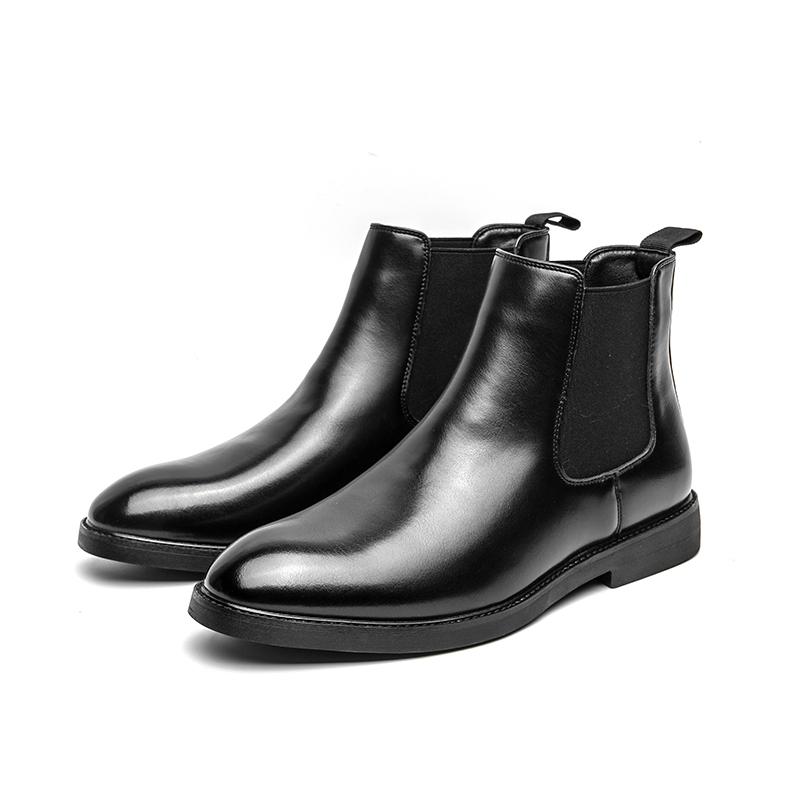 Business and Casual Men's Leather Shoes Classic Gentleman Elegant Style Office and Formal Work Outdoor Fashion Short Boots